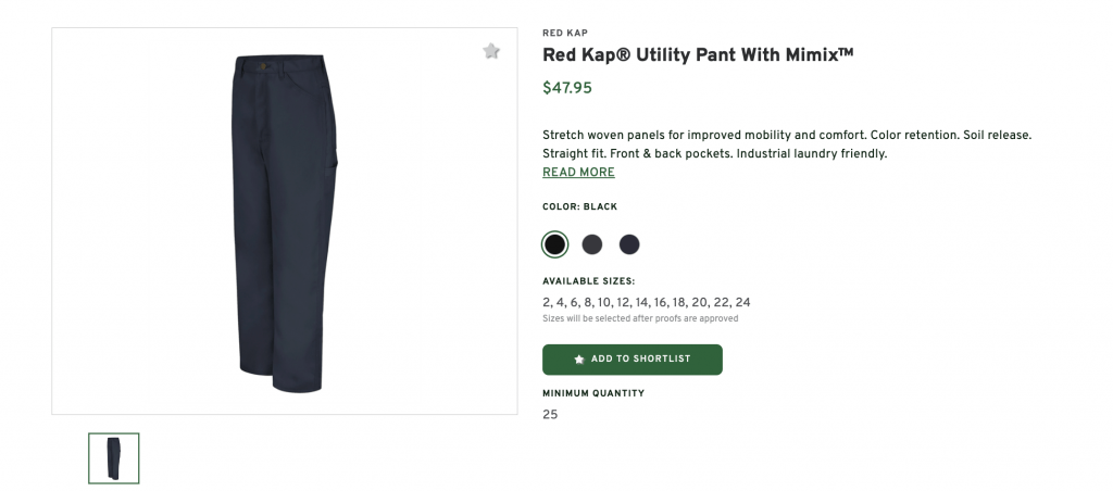 Red Kap Utility Pant With Mimix