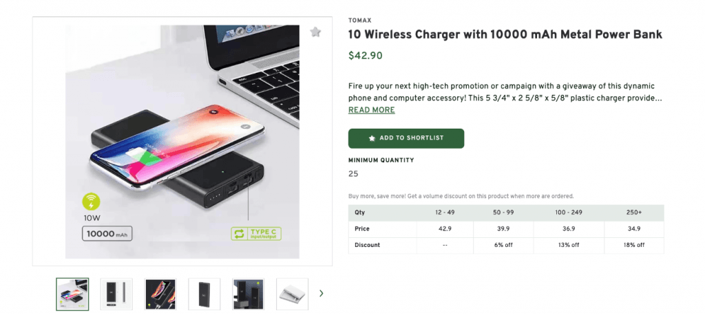 Wireless Charger with 10000 mAh Metal Power Bank