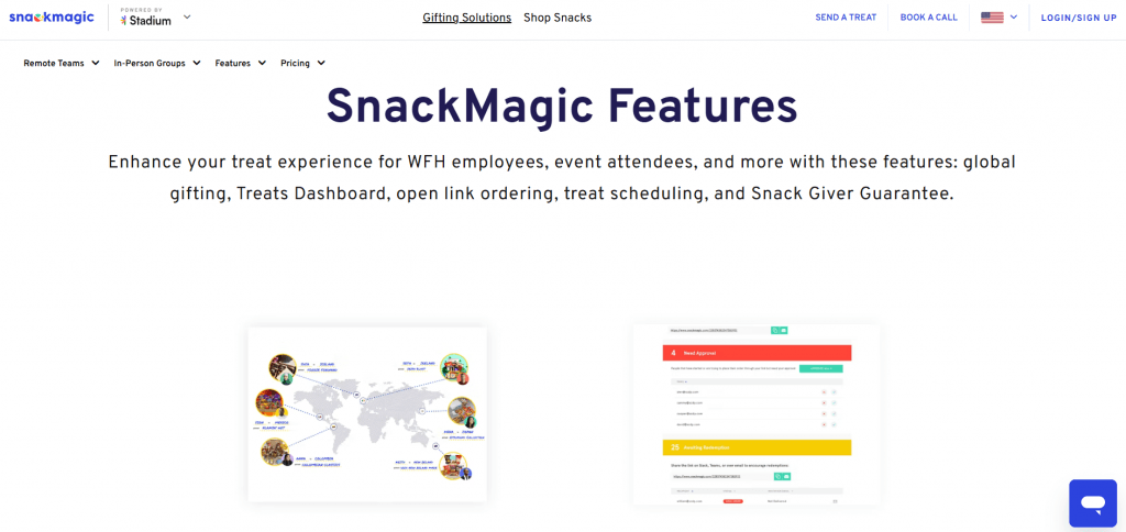 SnackMagic Employee Snack Gifting Platform Features